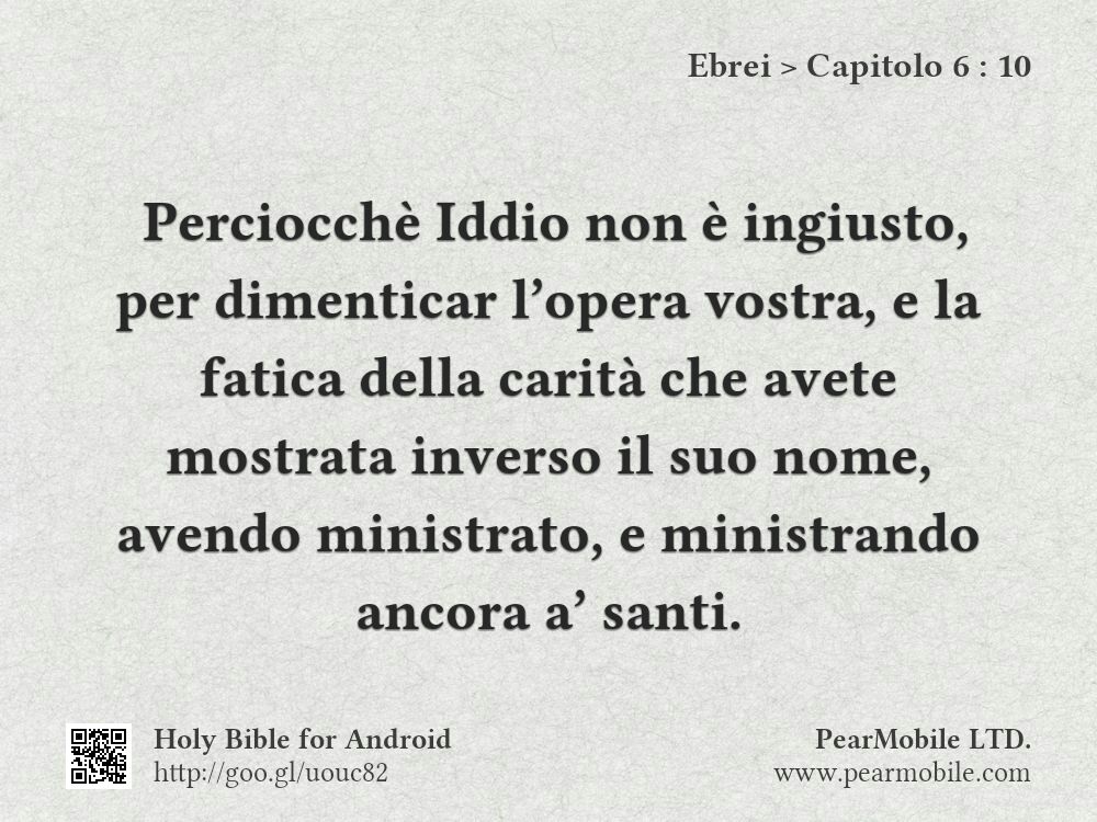 Ebrei, Capitolo 6:10